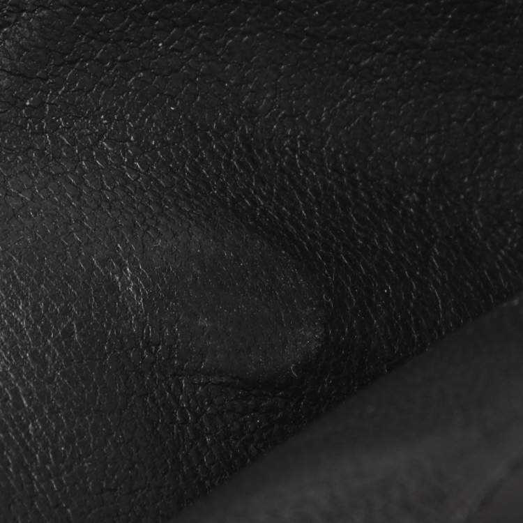 Pre Owned محفظة فرنسية بوتيغا فينيتا جلد إنتريشياتو أسود