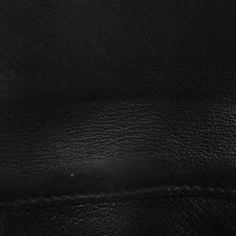 Pre Owned محفظة فرنسية بوتيغا فينيتا جلد إنتريشياتو أسود