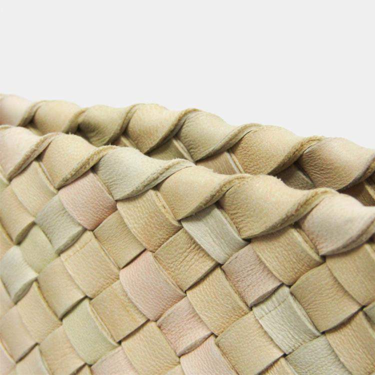 مملوكة مسبقًا Bottega Veneta Intrecciato Cabas PM Leather Tote Bag Cream