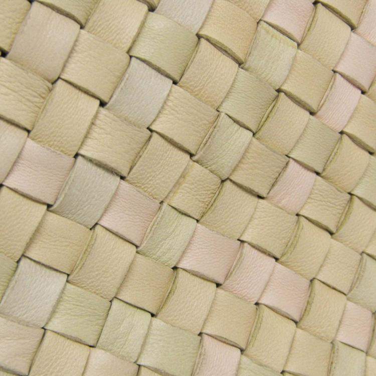 مملوكة مسبقًا Bottega Veneta Intrecciato Cabas PM Leather Tote Bag Cream