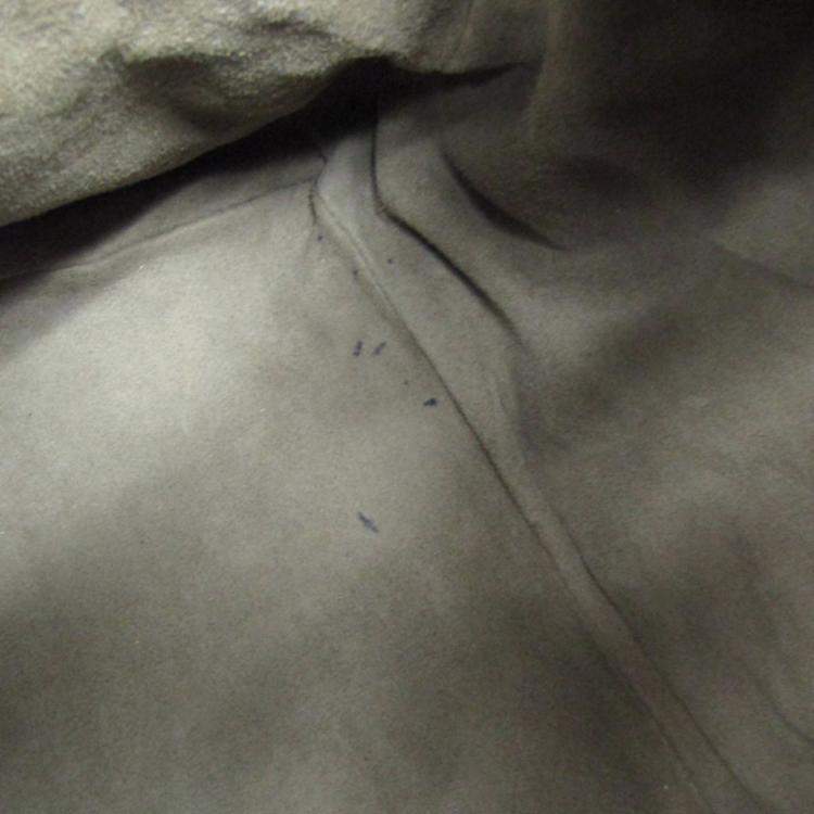 Pre Owned Bottega Veneta Intrecciato Small Boston Bag Leather Shoulder Bag Blue