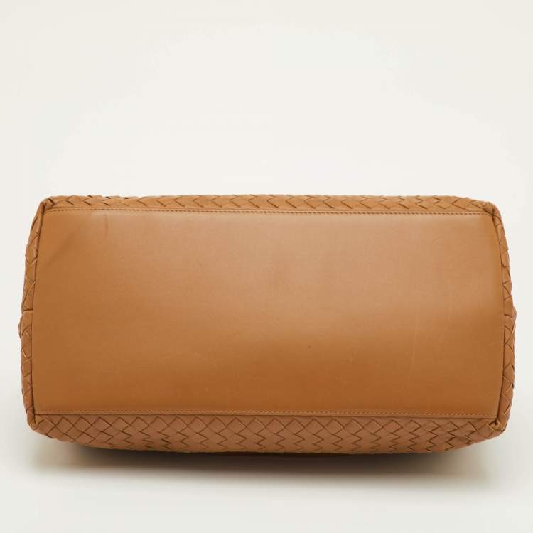 Pre Owned حقيبة يد توتس بوتيغا فينيتا جلد إنترشياتو بني آجريجادة