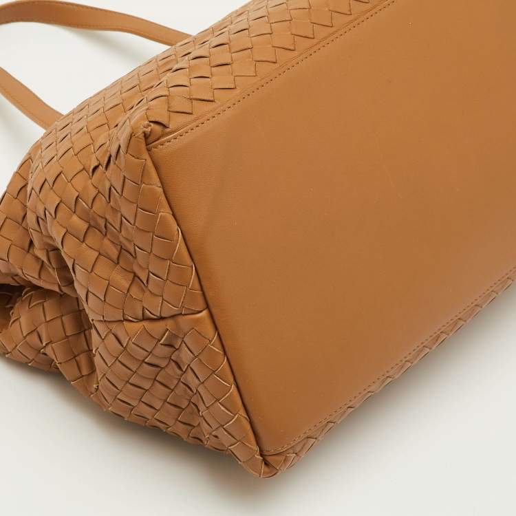 Pre Owned حقيبة يد توتس بوتيغا فينيتا جلد إنترشياتو بني آجريجادة