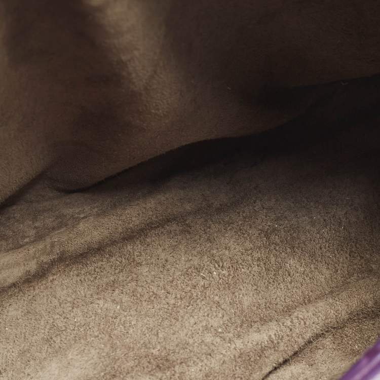 Pre Owned  Bottega Veneta Pocket Purple Intrecciato Leather Camera Crossbody Bag