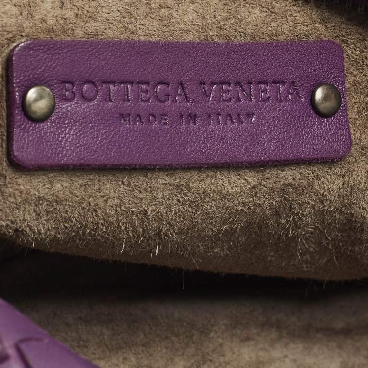 Pre Owned  Bottega Veneta Pocket Purple Intrecciato Leather Camera Crossbody Bag