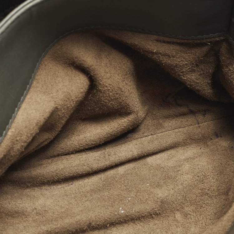 Pre Owned Bottega Veneta Olimpia Small Grey Intrecciato Leather Shoulder Bag