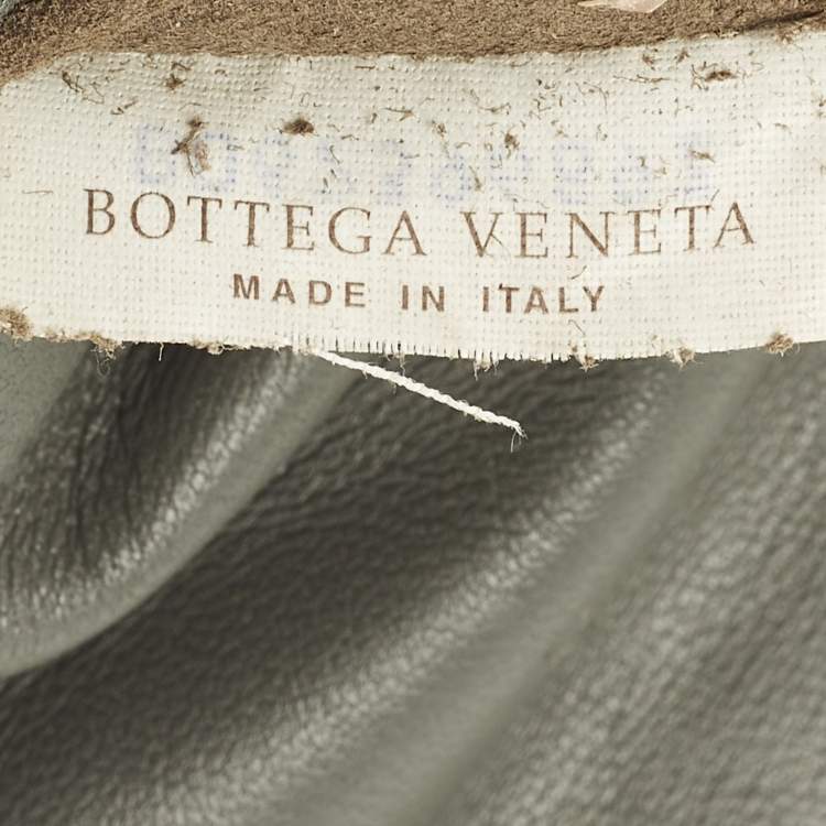 Pre Owned Bottega Veneta Olimpia Small Grey Intrecciato Leather Shoulder Bag