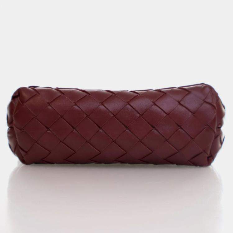 Pre Owned Bottega Veneta Mini Calfskin Intrecciato Flap Bag