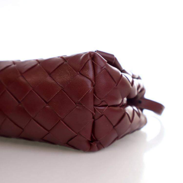 Pre Owned Bottega Veneta Mini Calfskin Intrecciato Flap Bag