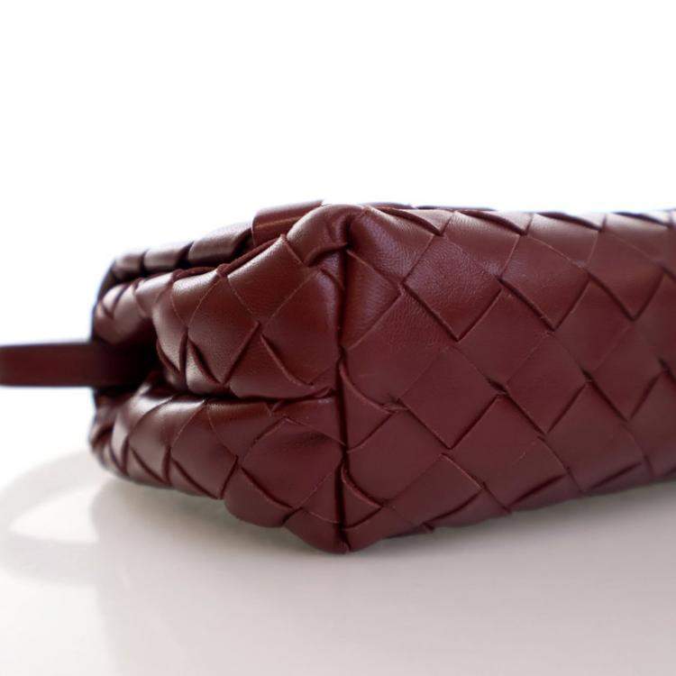 Pre Owned Bottega Veneta Mini Calfskin Intrecciato Flap Bag