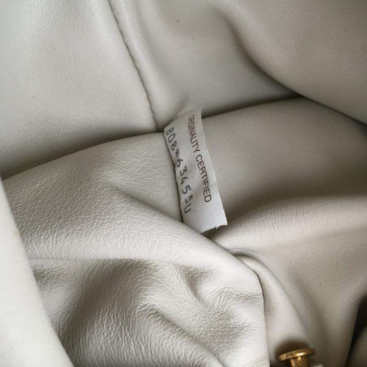 Pre Owned Bottega Veneta Beige Calf Chain Pouch