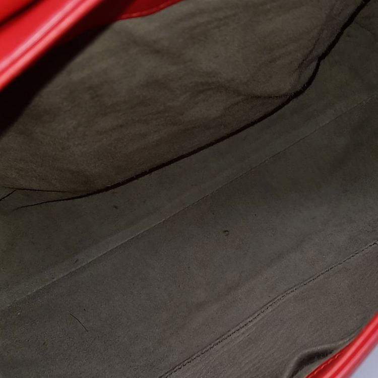 Pre Owned Bottega Veneta Orange Leather Mesh Shoulder Bag