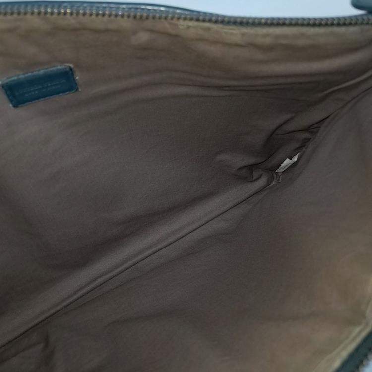 Pre Owned Bottega Veneta Blue Leather mesh clutch