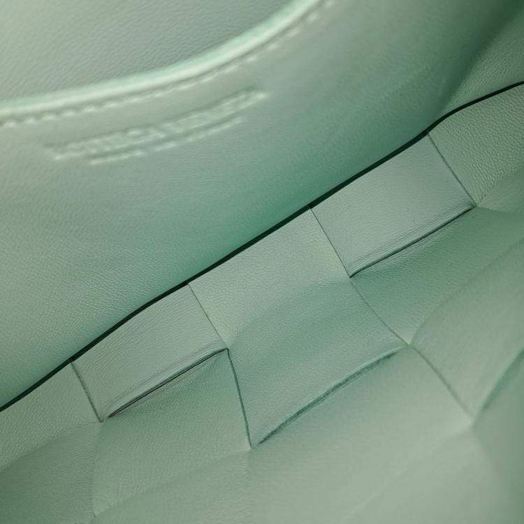 Pre Owned Bottega Veneta Blue Leather Cassette Bag Small