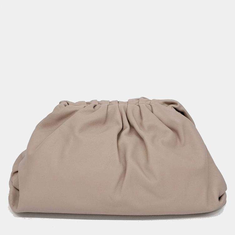 Pre Owned Bottega Veneta Beige Leather Butter Calf Pouch