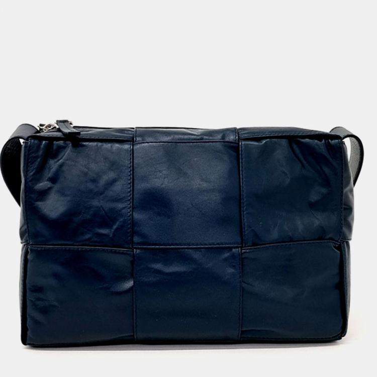 Pre Owned Bottega Veneta Turquoise Leather Arco Camera Bag