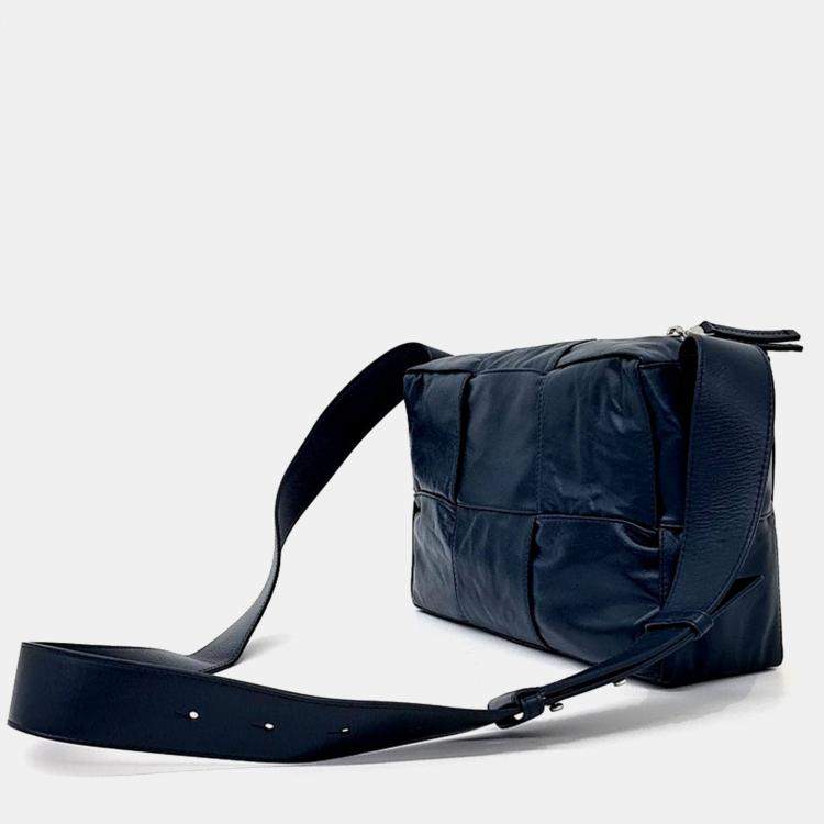 Pre Owned Bottega Veneta Turquoise Leather Arco Camera Bag