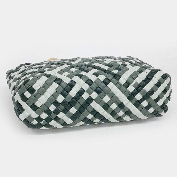 Pre Owned Bottega Veneta Green/Multicolor Leather Tosca