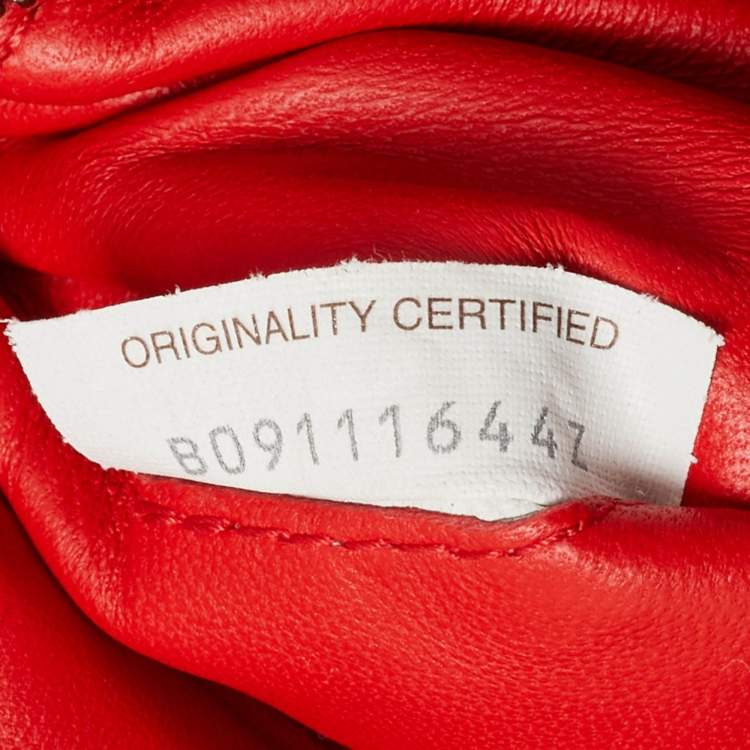 مملوكة مسبقًا حقيبة بوتيغا فينيتا كاسيت سلسلة جلد مبطن يد علوية حمراء