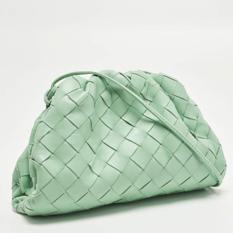 Pre Owned حقيبة صغيرة بوتيغا فينيتا ذا باوتش جلد إنتريتشياتو أخضر فاتح
