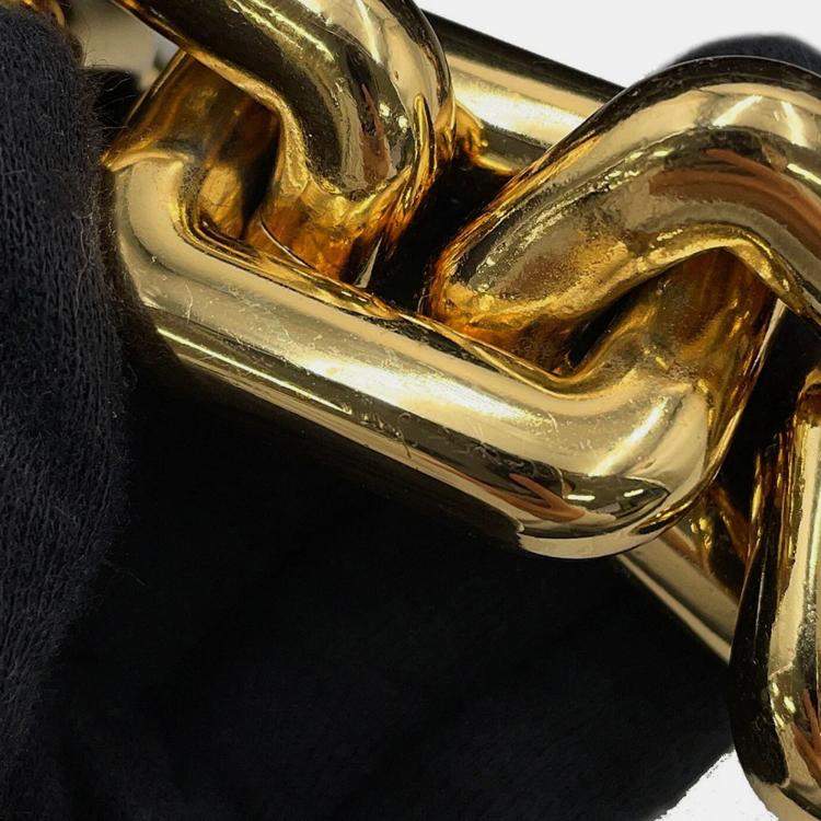 Pre Owned Bottega Veneta The Chain Pouch Shoulder Bag Black Leather