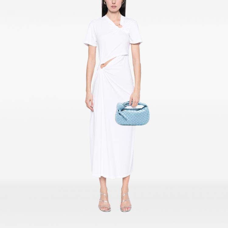 Pre Owned Bottega Veneta Blue Mini Nappa Intrecciato Jodie