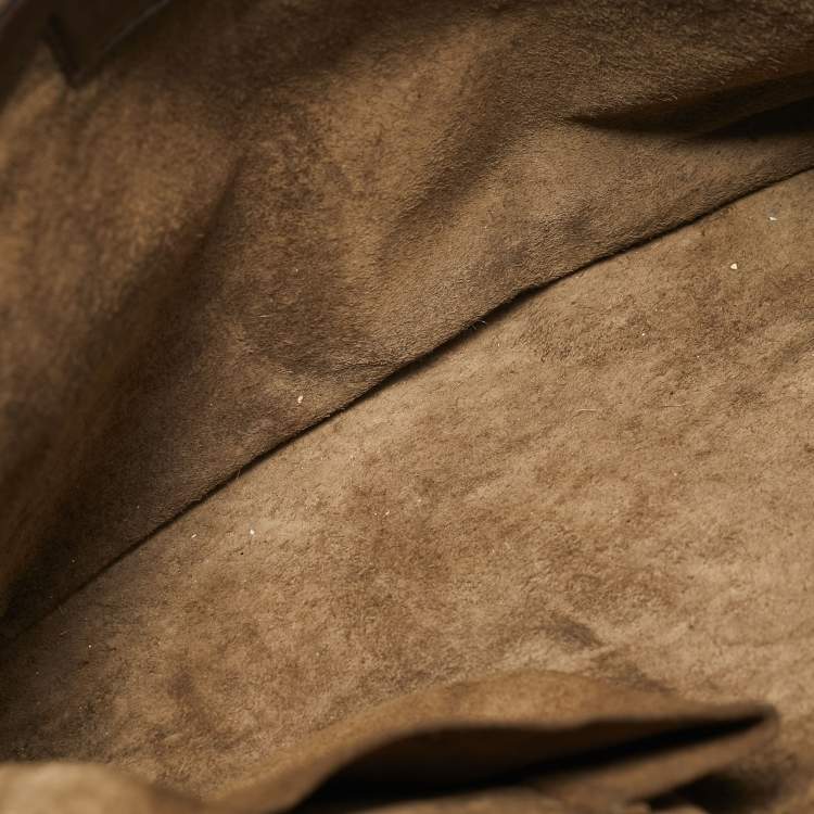 Pre Owned Bottega Veneta Nodini Dark Brown Intrecciato Leather Crossbody Bag