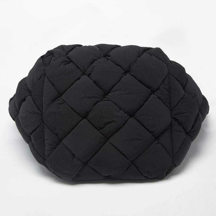 مملوكة مسبقًا حقيبة يد بوتيغا فينيتا كاسيت مبطن نايلون إنتريشياتو سوداء