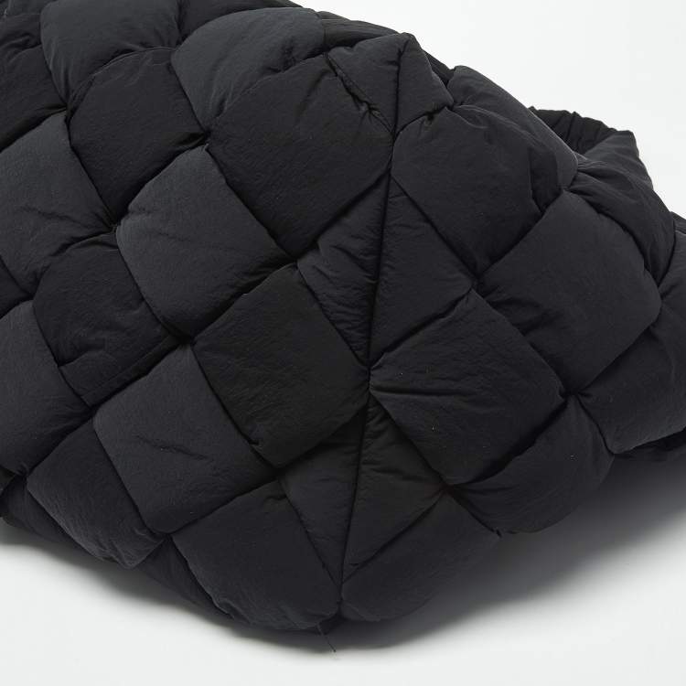 مملوكة مسبقًا حقيبة يد بوتيغا فينيتا كاسيت مبطن نايلون إنتريشياتو سوداء