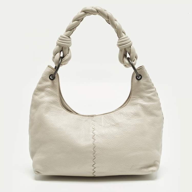 مملوكة مسبقًا Bottega Veneta Braided Handle Light Purple Leather Hobo