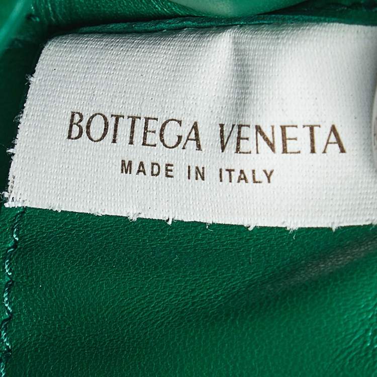 Pre Owned Bottega Veneta Mount Envelope Green Leather Top Handle Bag