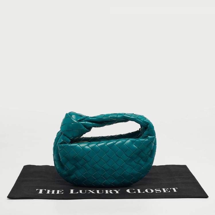 Pre Owned Bottega Veneta BV Jodie Mini Green Intrecciato Leather Hobo