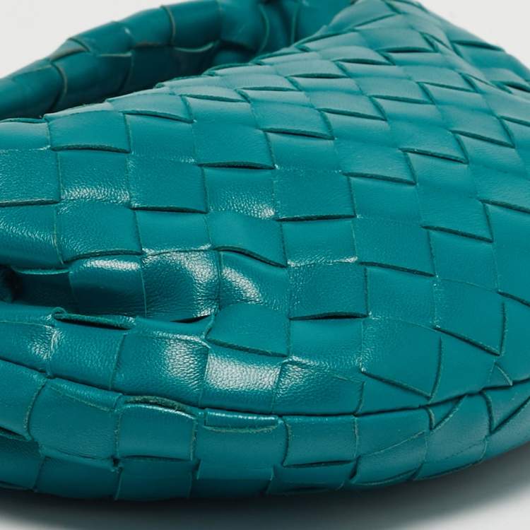 Pre Owned Bottega Veneta BV Jodie Mini Green Intrecciato Leather Hobo