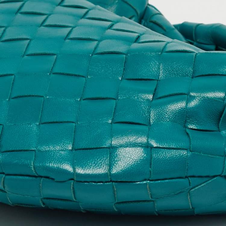 Pre Owned Bottega Veneta BV Jodie Mini Green Intrecciato Leather Hobo