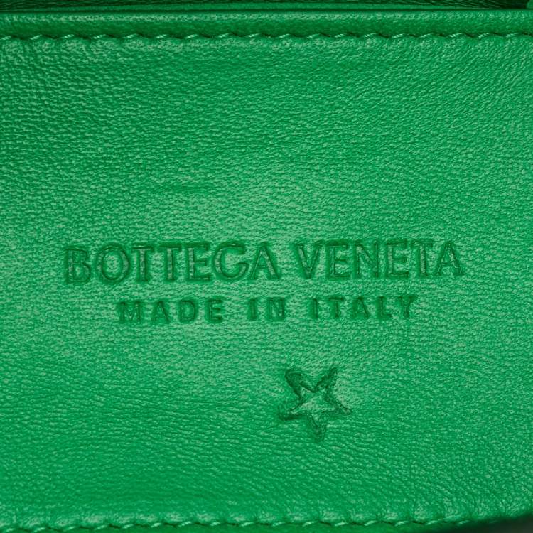 Pre Owned Bottega Veneta Candy Arco Mini Dark Green Leather Tote
