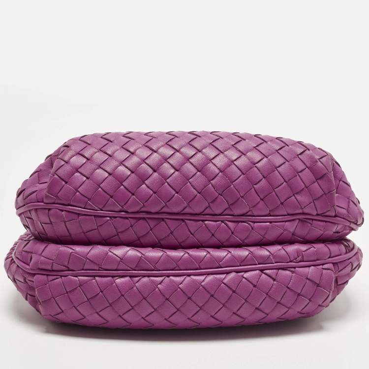 Pre Owned Bottega Veneta Pink Intrecciato Leather Drawstring Hobo