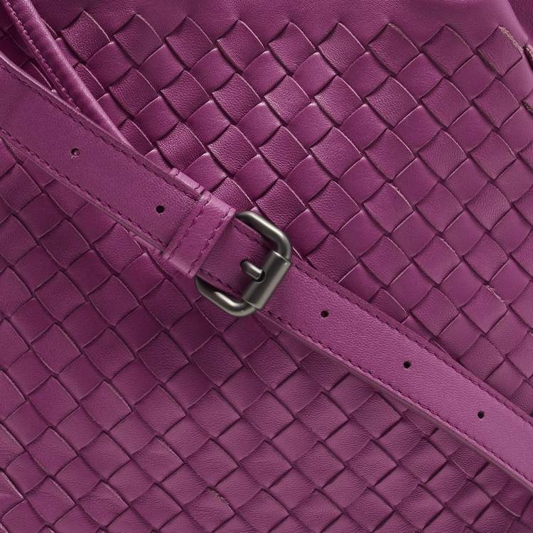 Pre Owned Bottega Veneta Pink Intrecciato Leather Drawstring Hobo