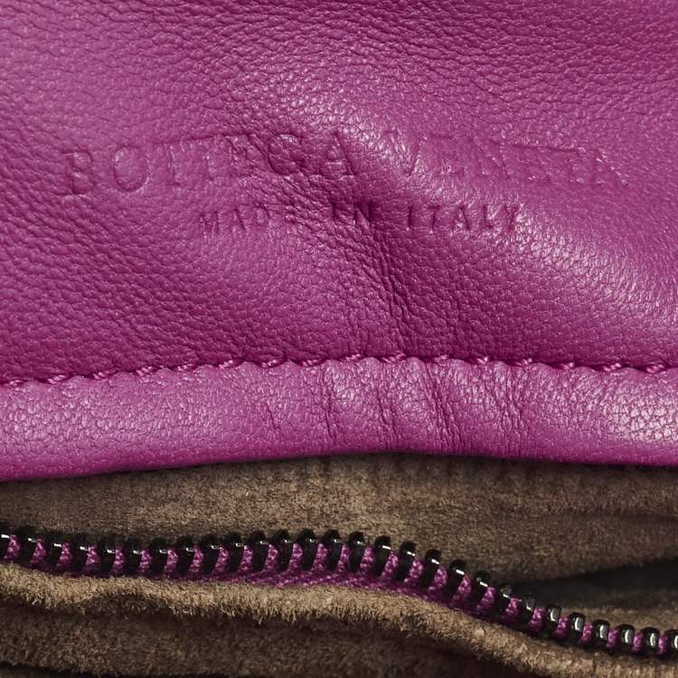 Pre Owned Bottega Veneta Pink Intrecciato Leather Drawstring Hobo