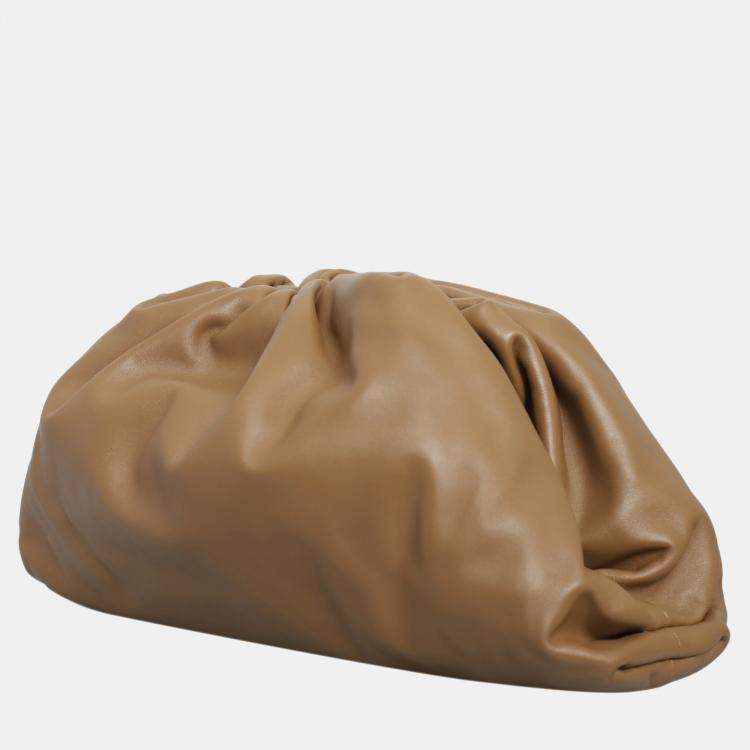 Pre Owned Bottega Veneta The Pouch Brown Leather Bag