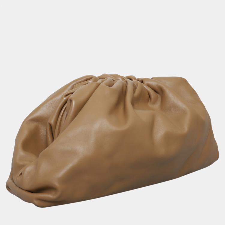 Pre Owned Bottega Veneta The Pouch Brown Leather Bag