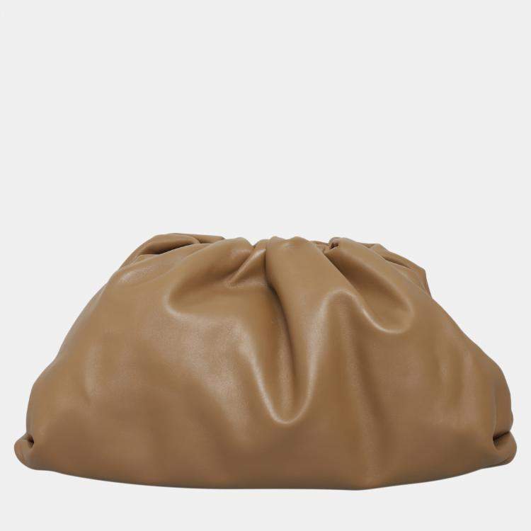 Pre Owned Bottega Veneta The Pouch Brown Leather Bag
