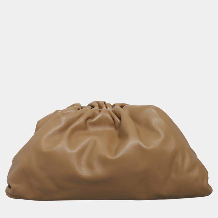 Pre Owned Bottega Veneta The Pouch Brown Leather Bag