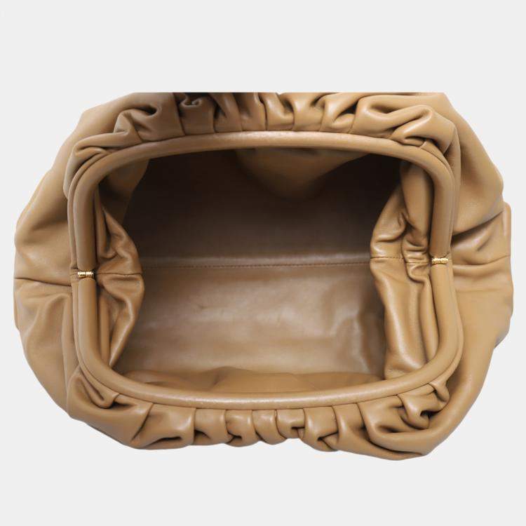 Pre Owned Bottega Veneta The Pouch Brown Leather Bag