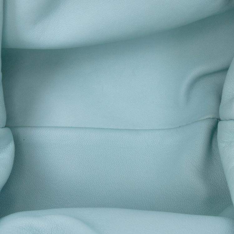 Pre Owned Bottega Veneta Blue Nappa Intrecciato The Mini Pouch Crossbody