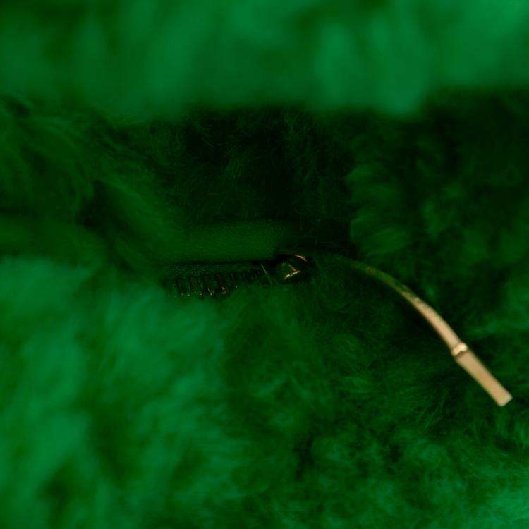 Pre Owned Bottega Veneta Green Mini Shearling Jodie