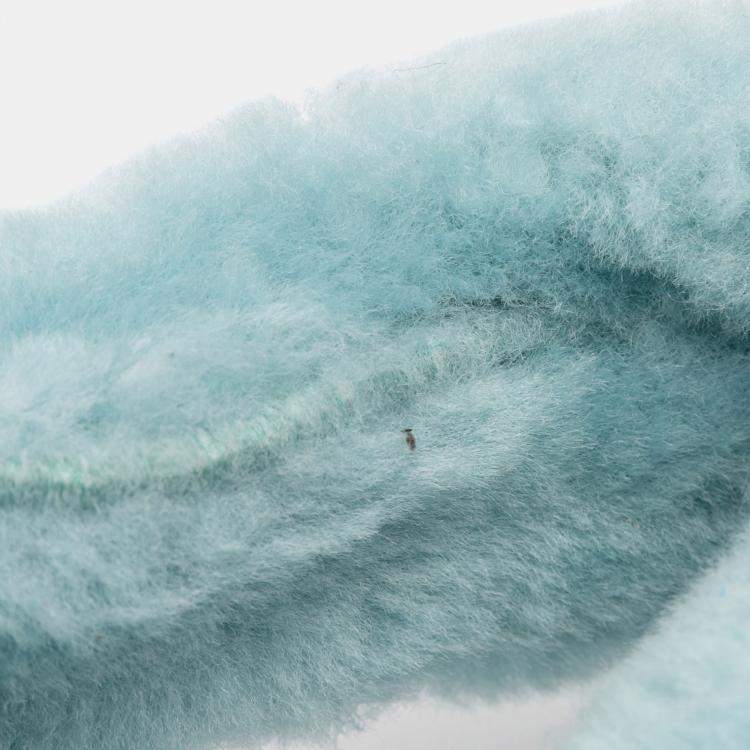 Pre Owned Bottega Veneta Light Blue Mini Shearling Jodie