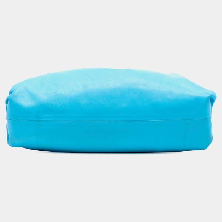Pre Owned Bottega Veneta Blue Lambskin The Pouch