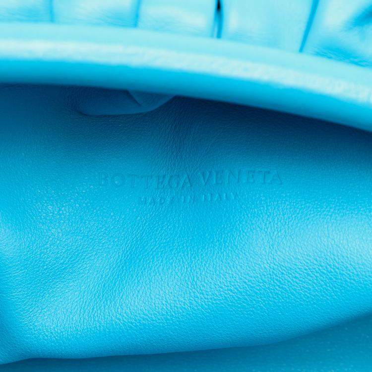 Pre Owned Bottega Veneta Blue Lambskin The Pouch