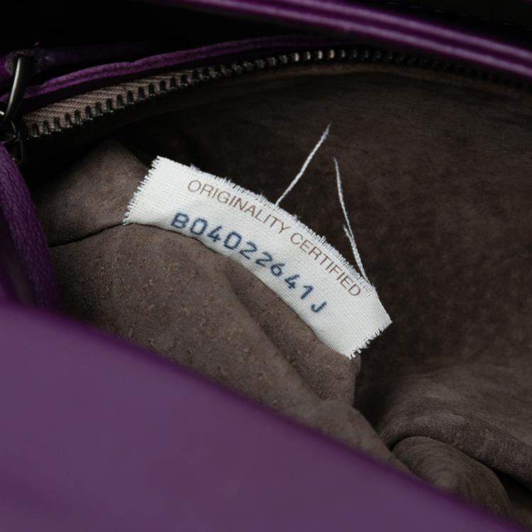 Pre Owned Bottega Veneta Purple Small Nappa Intrecciato Olimpia Shoulder Bag