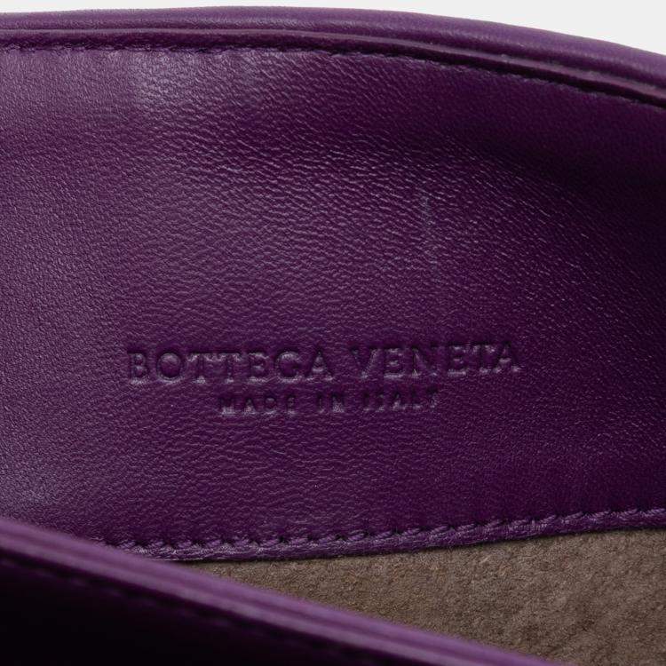 Pre Owned Bottega Veneta Purple Small Nappa Intrecciato Olimpia Shoulder Bag